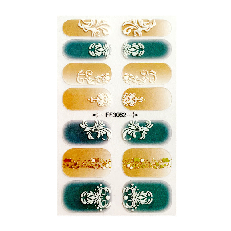 3D Kristall Nagelsticker – Selbstklebende Nail Wraps im Relief-Design