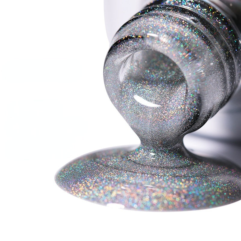 Regenbogen-Katzenaugen-Laser-Glanznagellack