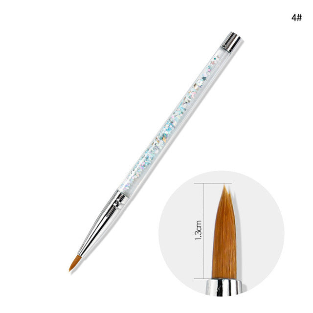 7 Größen Nail Art Pinsel für Acrylpulver Nylon Maniküre