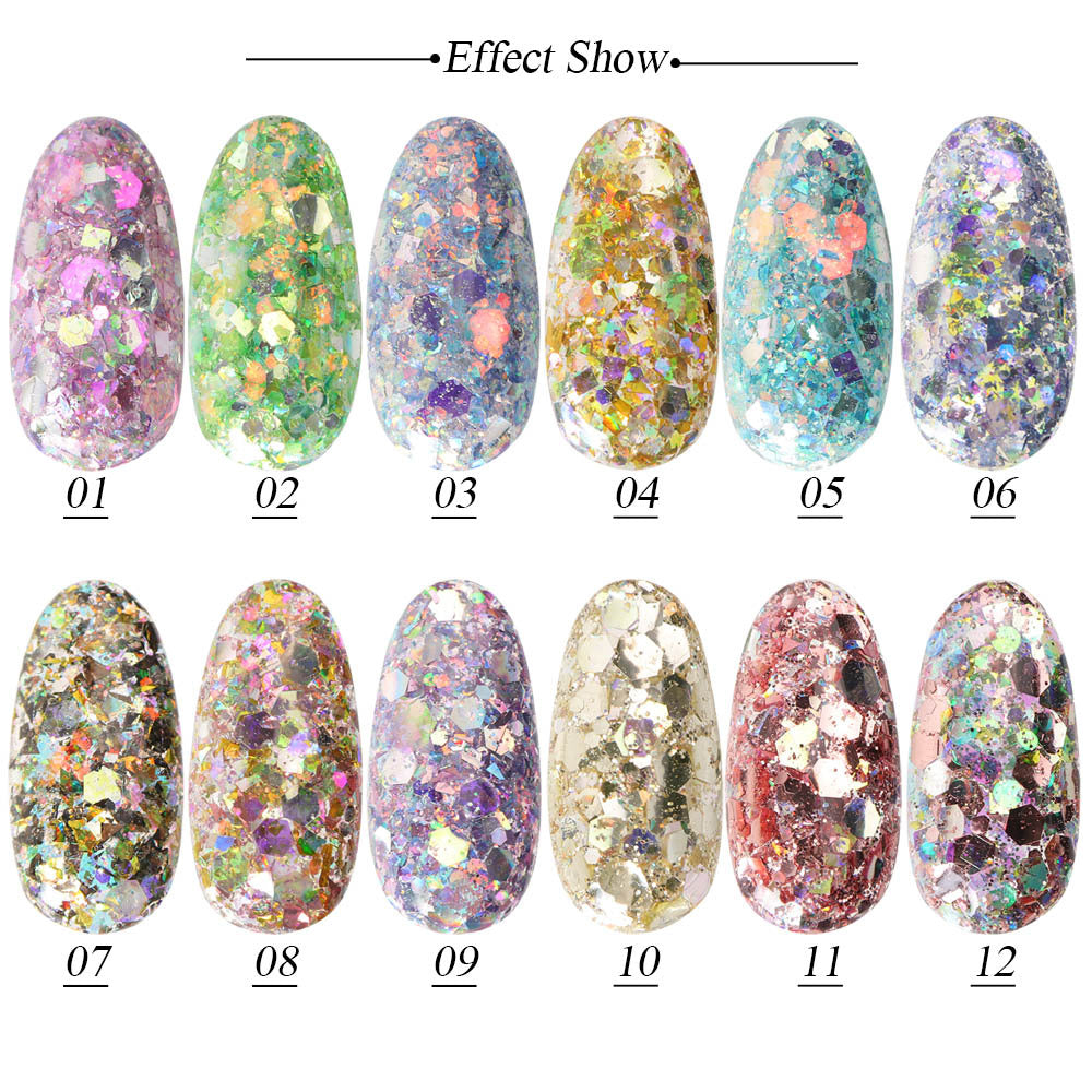 Pentagramm bunte Pailletten Glitzer buntes Muschelpapier
