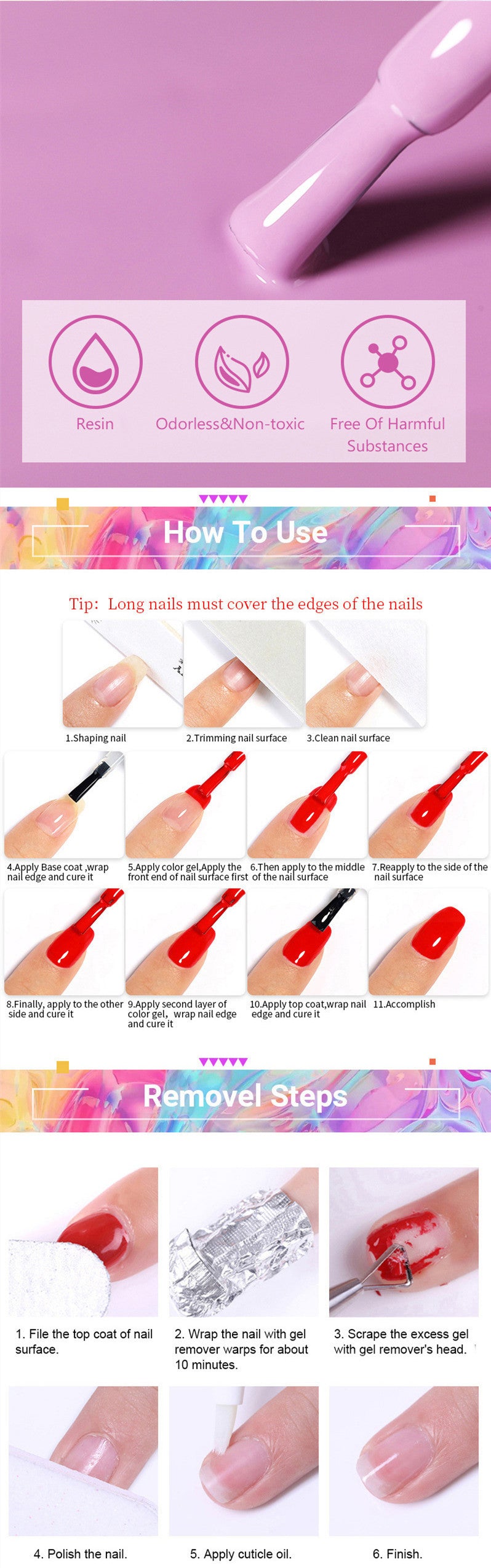 Abnehmbarer Phototherapie-Nagellack