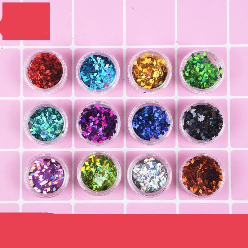 DIY 12 Farben Glitzerset