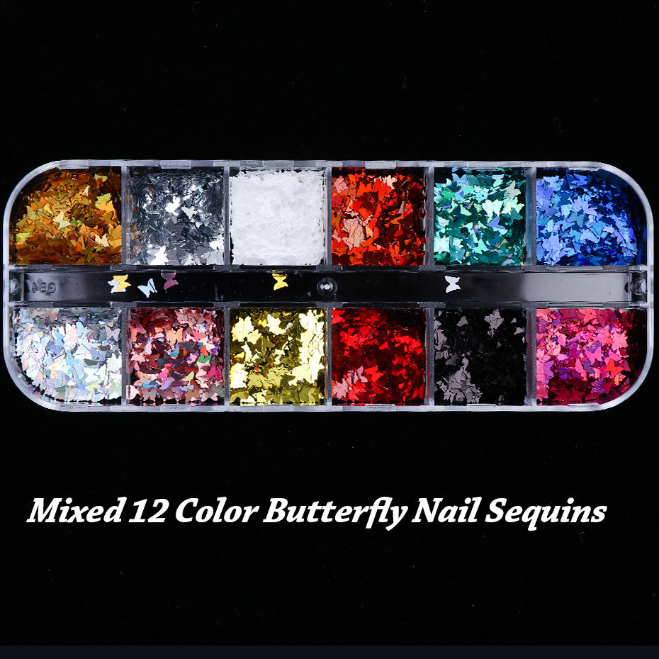 Symphonie Schmetterling Pailletten Nageldekoration