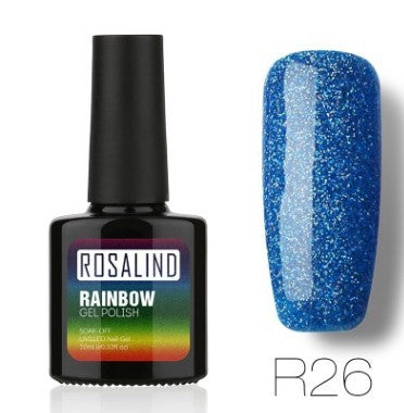 ROSALIND Nagelfreier, lang anhaltender, ungiftiger Nagellack, -Phototherapie-Kleber, mit Sternen besetztes Regenbogensystem.