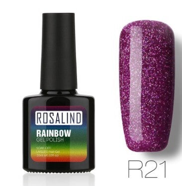 ROSALIND Nagelfreier, lang anhaltender, ungiftiger Nagellack, -Phototherapie-Kleber, mit Sternen besetztes Regenbogensystem.