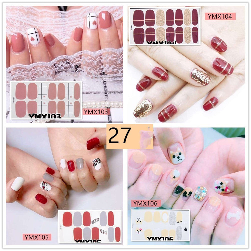 Leoparden- und Glitzer-Nagelsticker – YMX Designserie, Selbstklebende Nail Wraps