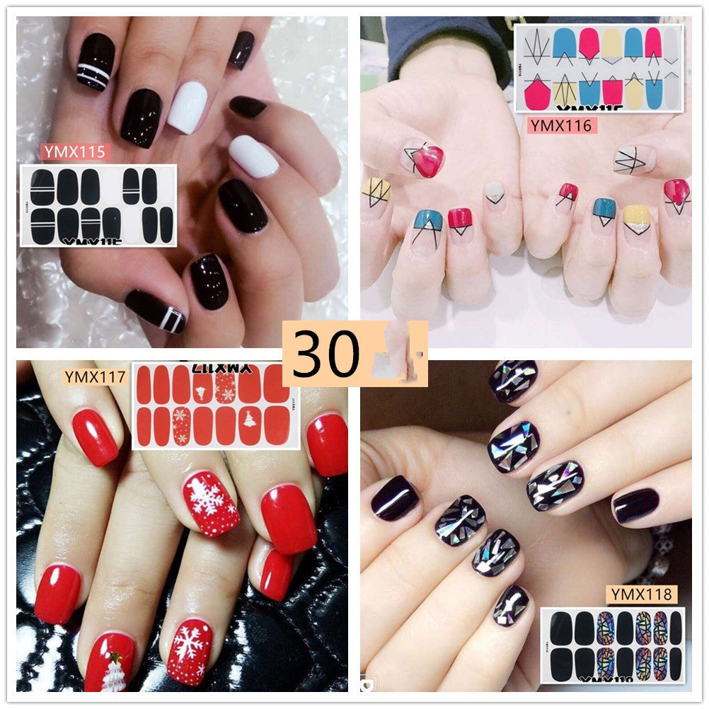 Leoparden- und Glitzer-Nagelsticker – YMX Designserie, Selbstklebende Nail Wraps