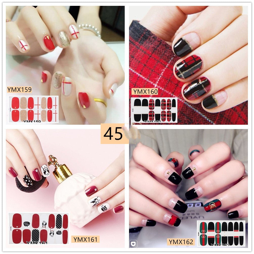 Leoparden- und Glitzer-Nagelsticker – YMX Designserie, Selbstklebende Nail Wraps