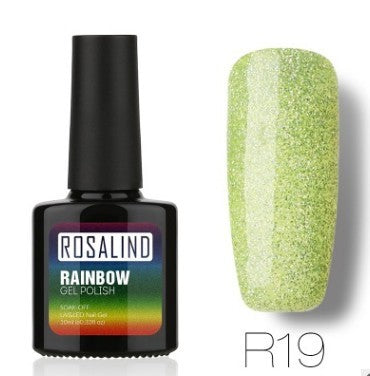 ROSALIND Nagelfreier, lang anhaltender, ungiftiger Nagellack, -Phototherapie-Kleber, mit Sternen besetztes Regenbogensystem.