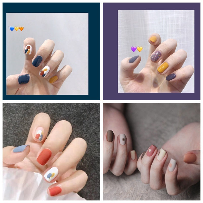 Bunte selbstklebende Nagelsticker – Modernes Design für DIY-Maniküre
