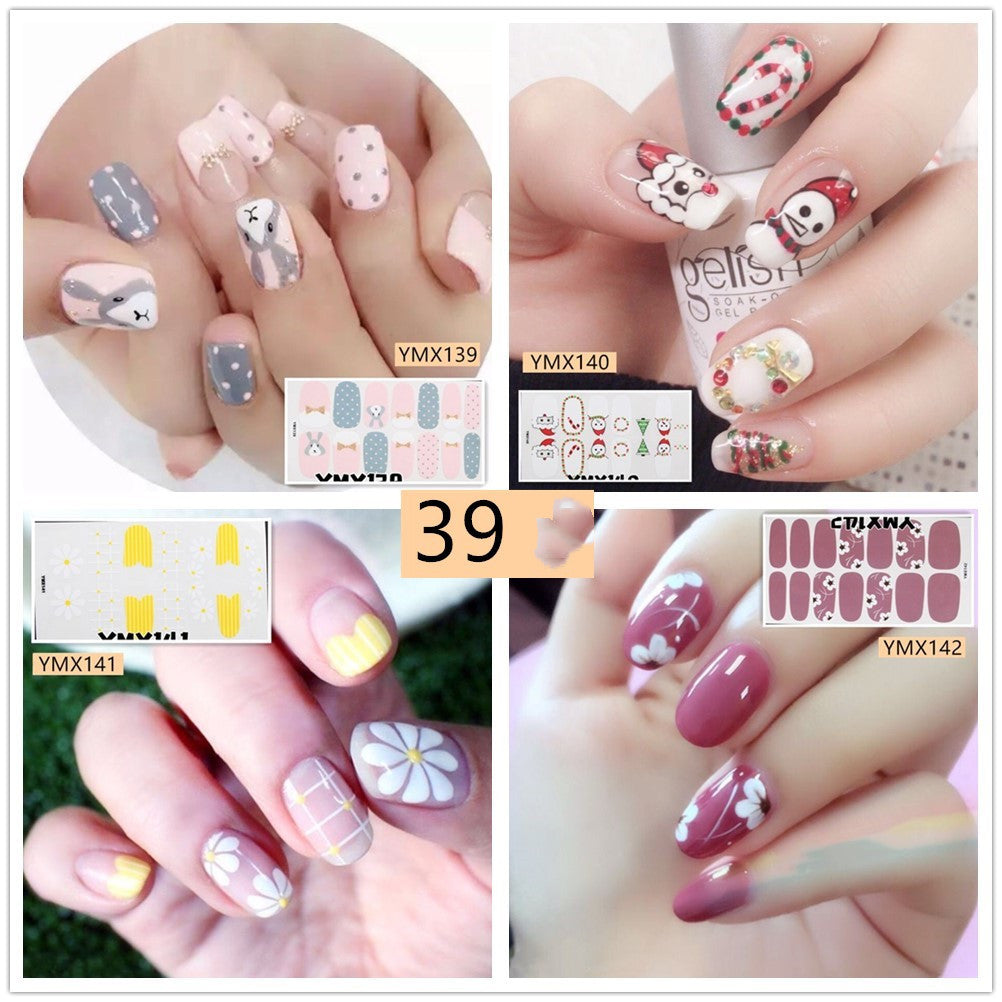 Leoparden- und Glitzer-Nagelsticker – YMX Designserie, Selbstklebende Nail Wraps