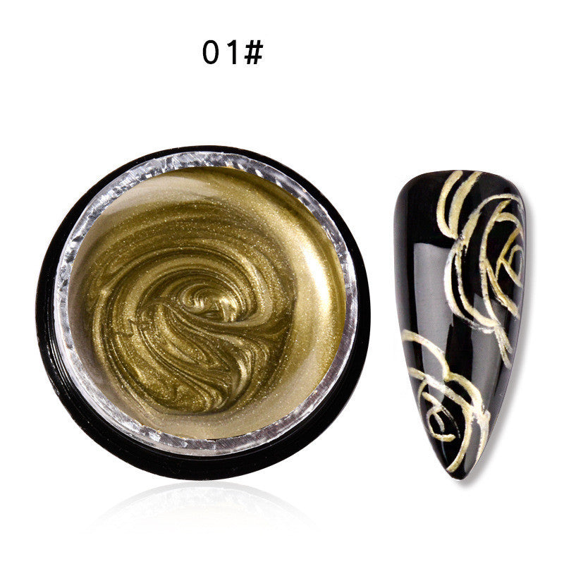 Metallkleber Phototherapie Nagellack Kleber Spiegel Gold und Silber Farbe lackiert Rand Hakenlinie