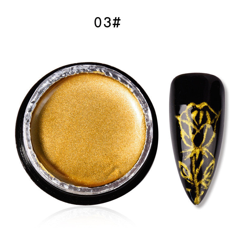 Metallkleber Phototherapie Nagellack Kleber Spiegel Gold und Silber Farbe lackiert Rand Hakenlinie