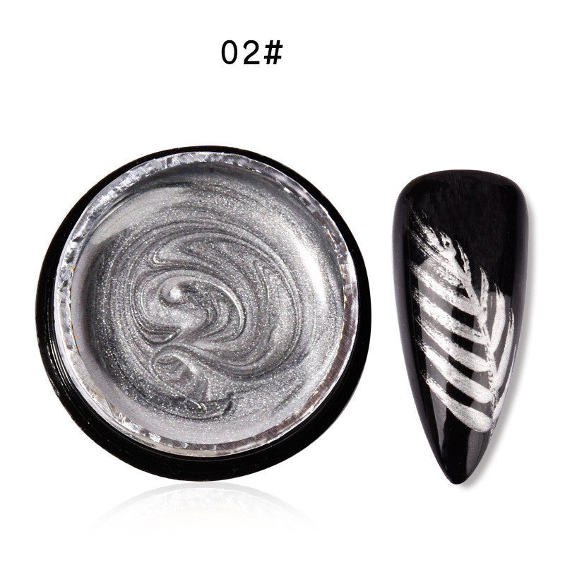 Metallkleber Phototherapie Nagellack Kleber Spiegel Gold und Silber Farbe lackiert Rand Hakenlinie
