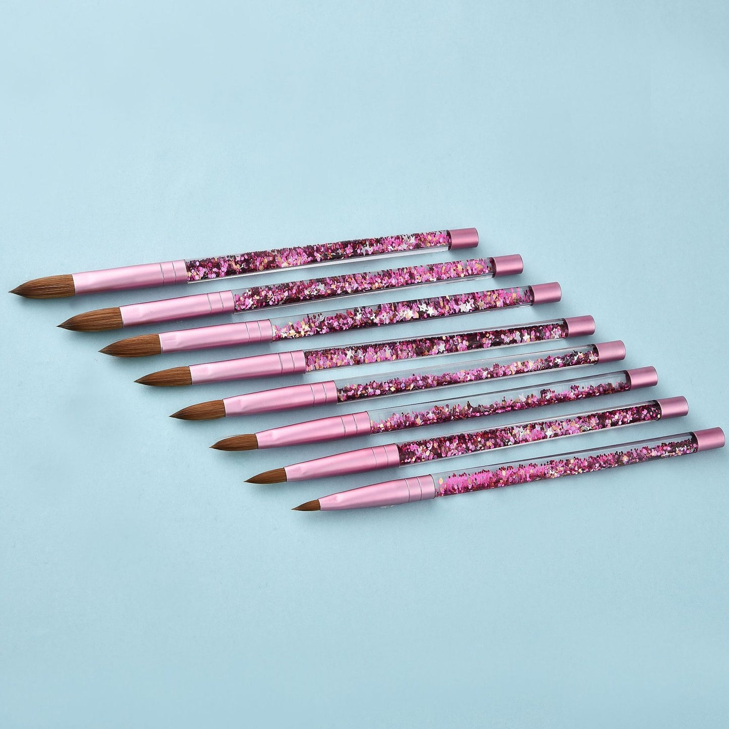 Öl-gefüllt Rosa Nerz Haar Nagel Stift Nail art Pen