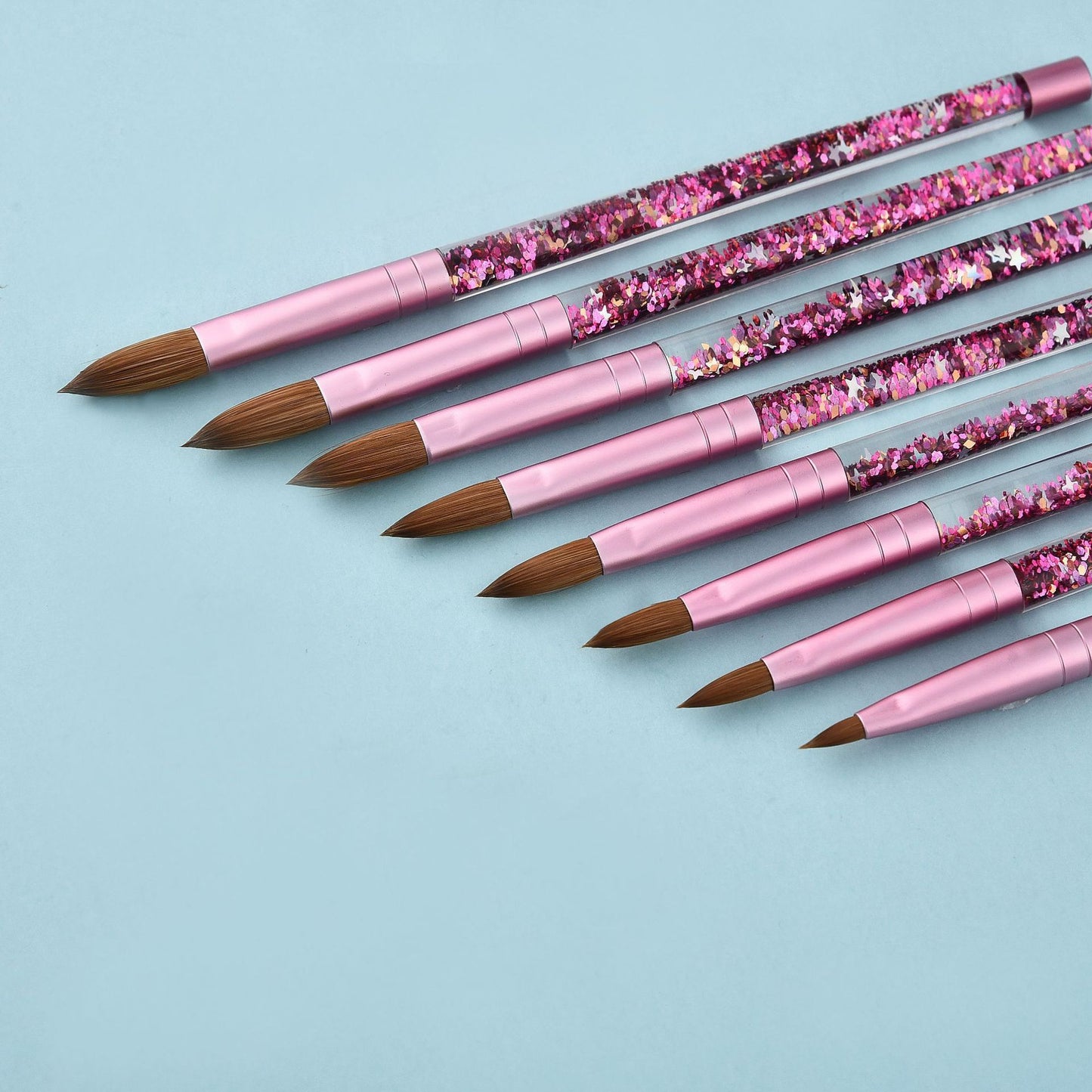 Öl-gefüllt Rosa Nerz Haar Nagel Stift Nail art Pen