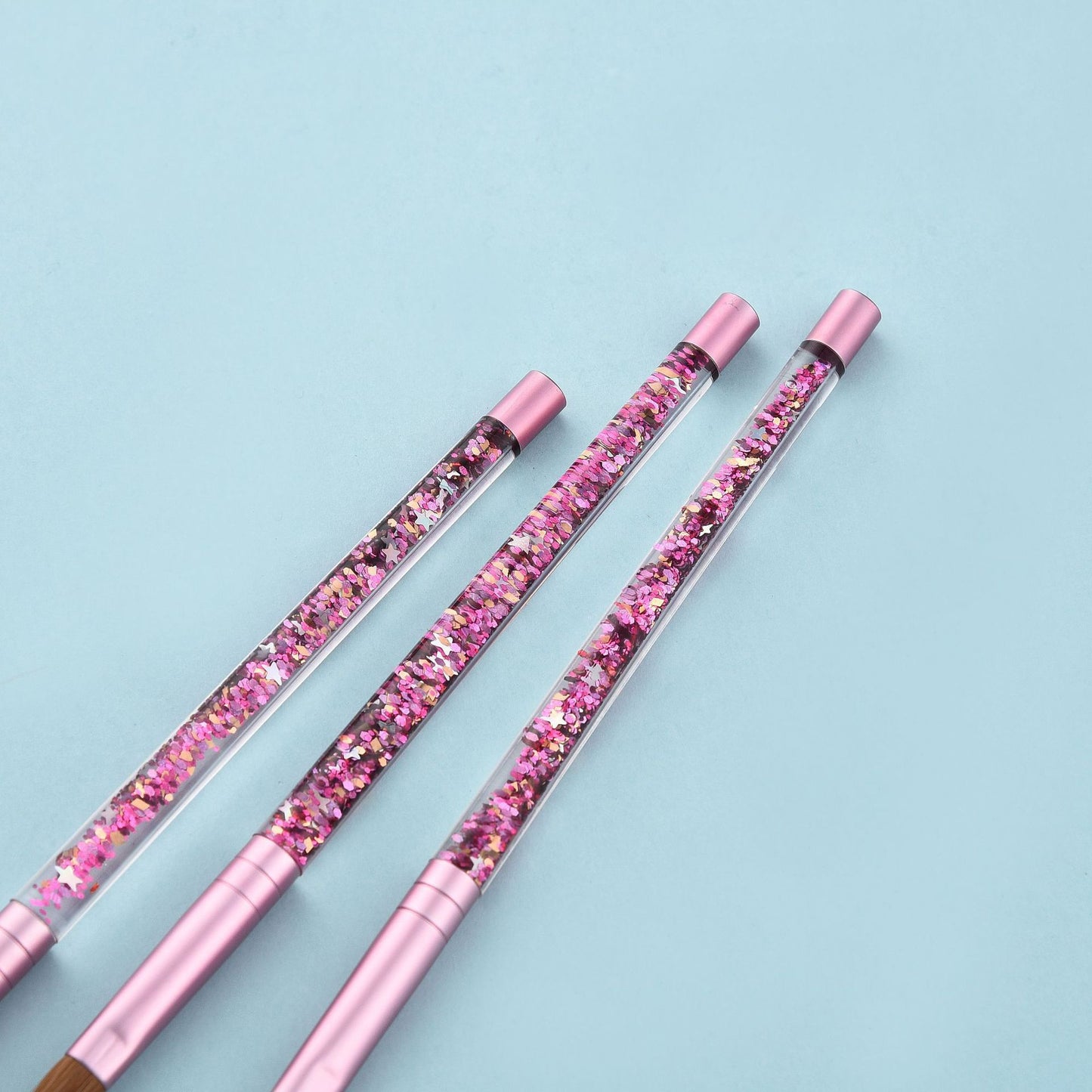 Öl-gefüllt Rosa Nerz Haar Nagel Stift Nail art Pen