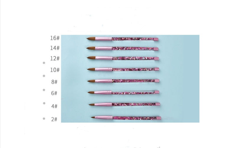 Öl-gefüllt Rosa Nerz Haar Nagel Stift Nail art Pen