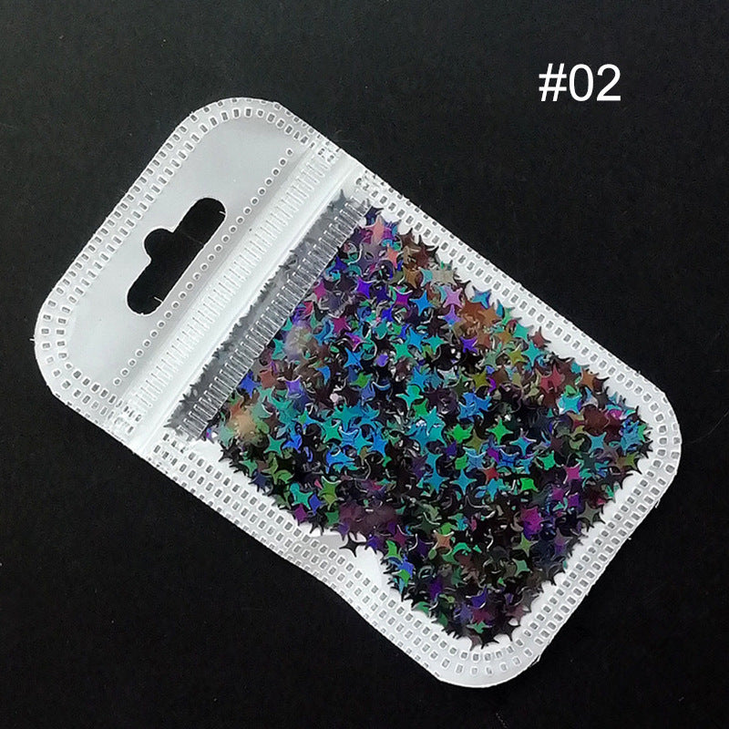 Nail Art Zubehör Vierzackiger Stern Symphonie Laser Pailletten