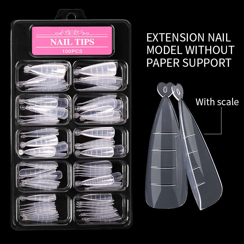 Nail art Blätter Ultra-dünne Nicht-kennzeichnung Wasser Drop Hingewiesen Rüstung Ballett Sarg Trapez Rüstung Blätter 100 Stück box Rüstung Blätter mit Skala