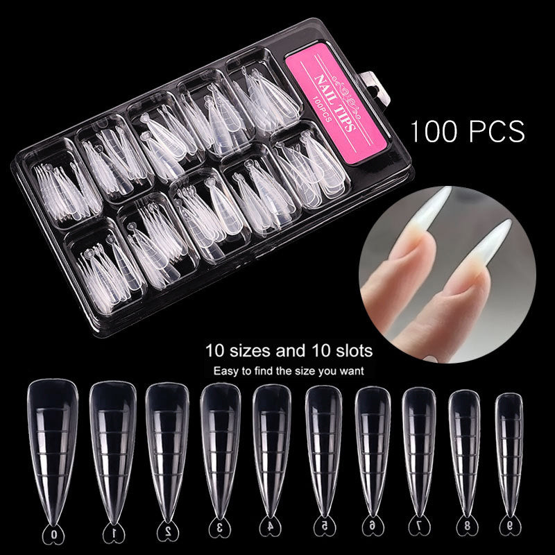 Nail art Blätter Ultra-dünne Nicht-kennzeichnung Wasser Drop Hingewiesen Rüstung Ballett Sarg Trapez Rüstung Blätter 100 Stück box Rüstung Blätter mit Skala