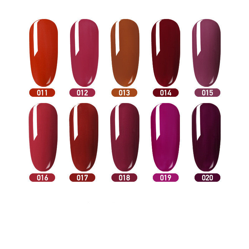 Eine Farbe und eine Flasche Farbflasche Nagellackkleber