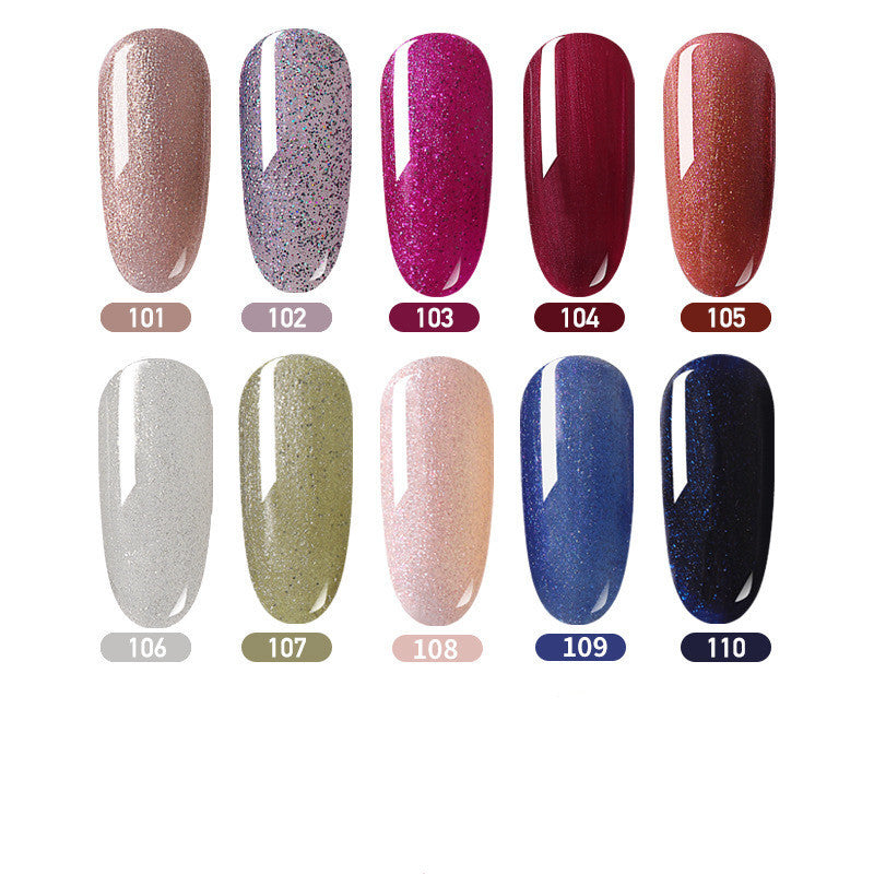 Eine Farbe und eine Flasche Farbflasche Nagellackkleber