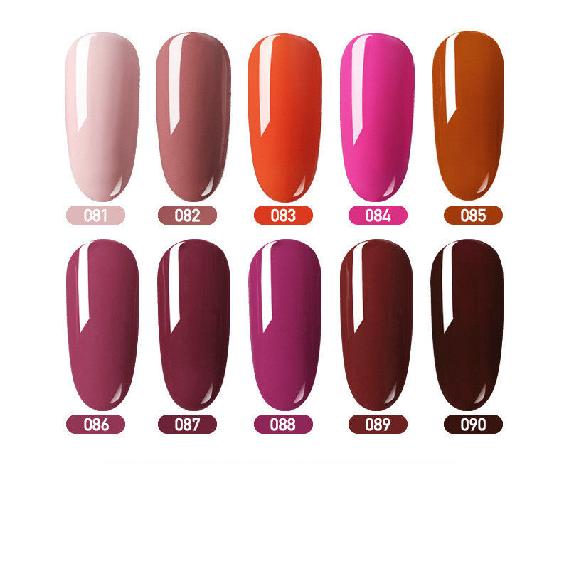 Eine Farbe und eine Flasche Farbflasche Nagellackkleber