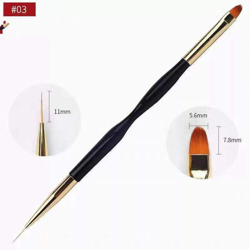 Nagelbürsten Schwarz Gold Xiaoman Taille Doppelköpfig 3 Stifte