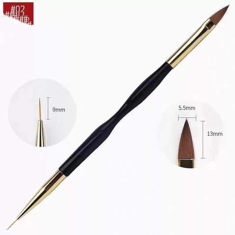 Nagelbürsten Schwarz Gold Xiaoman Taille Doppelköpfig 3 Stifte