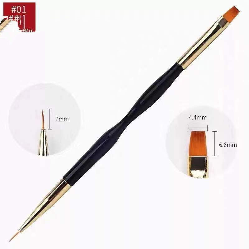Nagelbürsten Schwarz Gold Xiaoman Taille Doppelköpfig 3 Stifte