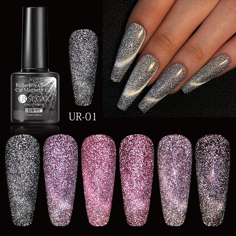 Laser Cat Eye Gel Nagellack Maniküre Crystal Diamond In The Debris Cat Eye Gel Polish