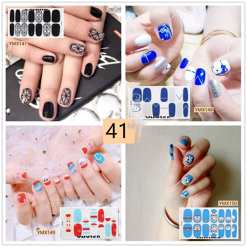 Leoparden- und Glitzer-Nagelsticker – YMX Designserie, Selbstklebende Nail Wraps