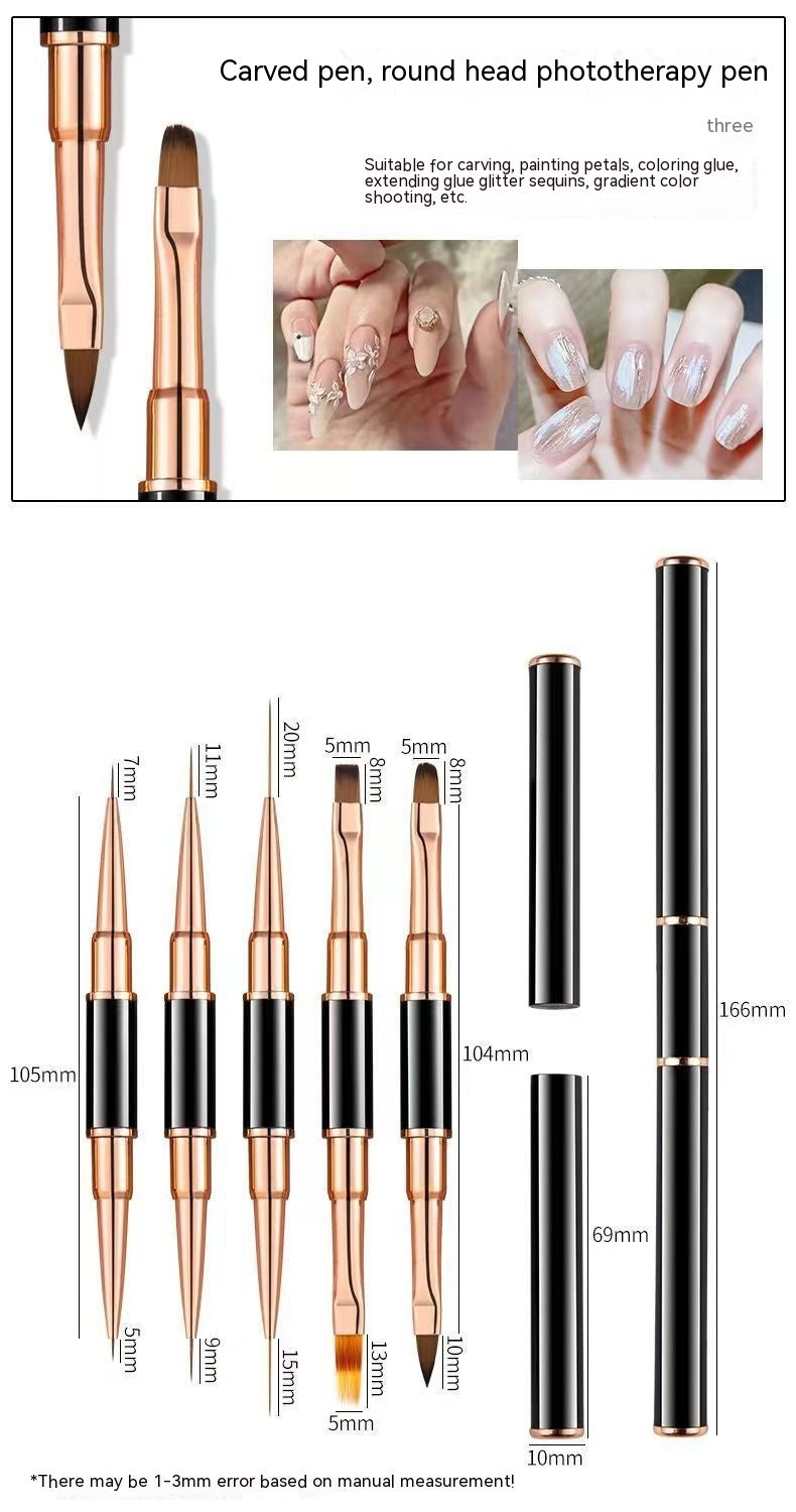 5-teiliges doppel köpfiges Nagel bürsten kabel mit Deckel