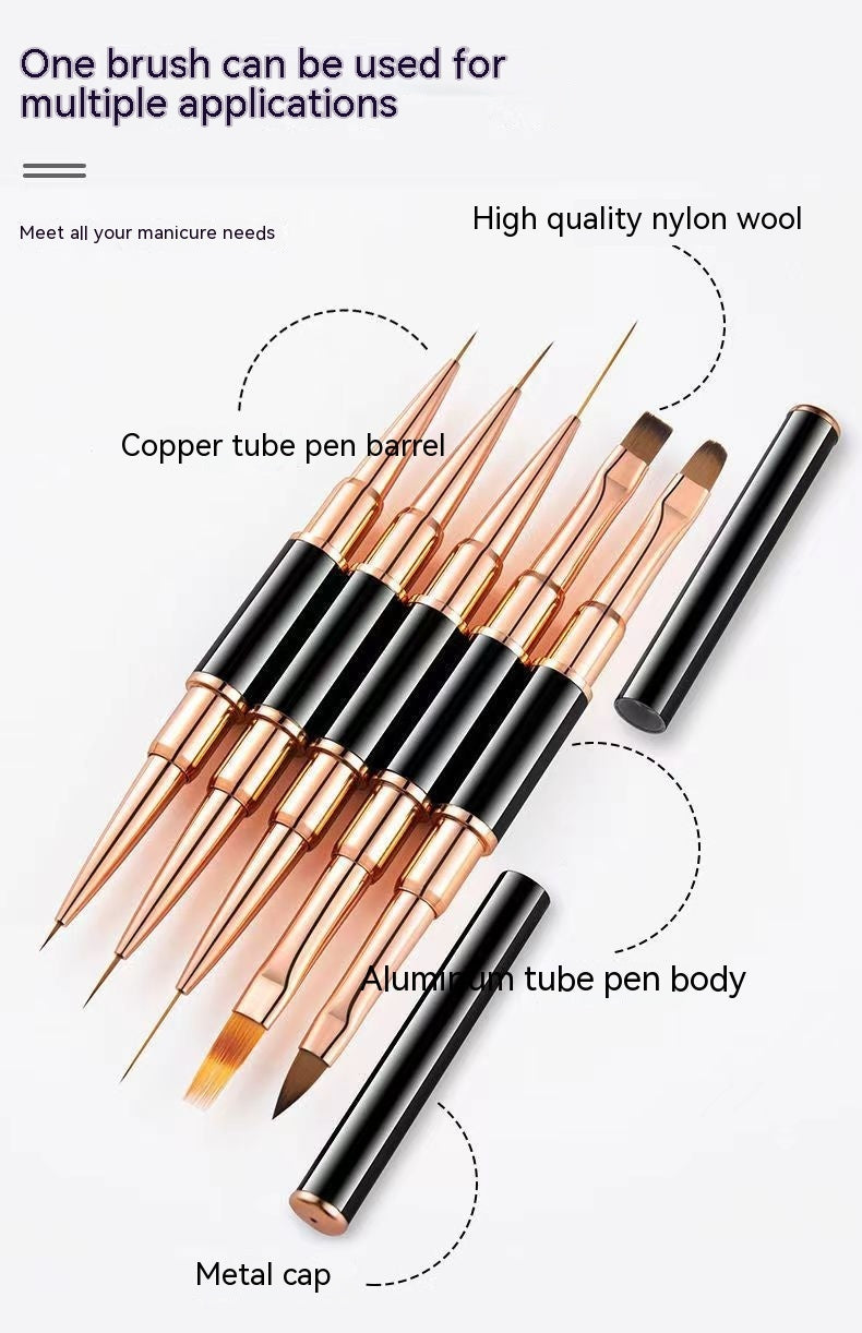 5-teiliges doppel köpfiges Nagel bürsten kabel mit Deckel