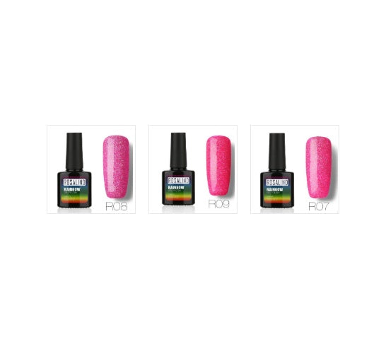 ROSALIND Nagelfreier, lang anhaltender, ungiftiger Nagellack, -Phototherapie-Kleber, mit Sternen besetztes Regenbogensystem.