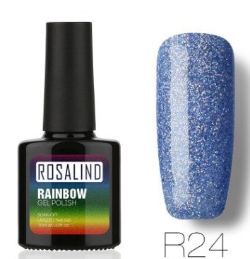 ROSALIND Nagelfreier, lang anhaltender, ungiftiger Nagellack, -Phototherapie-Kleber, mit Sternen besetztes Regenbogensystem.