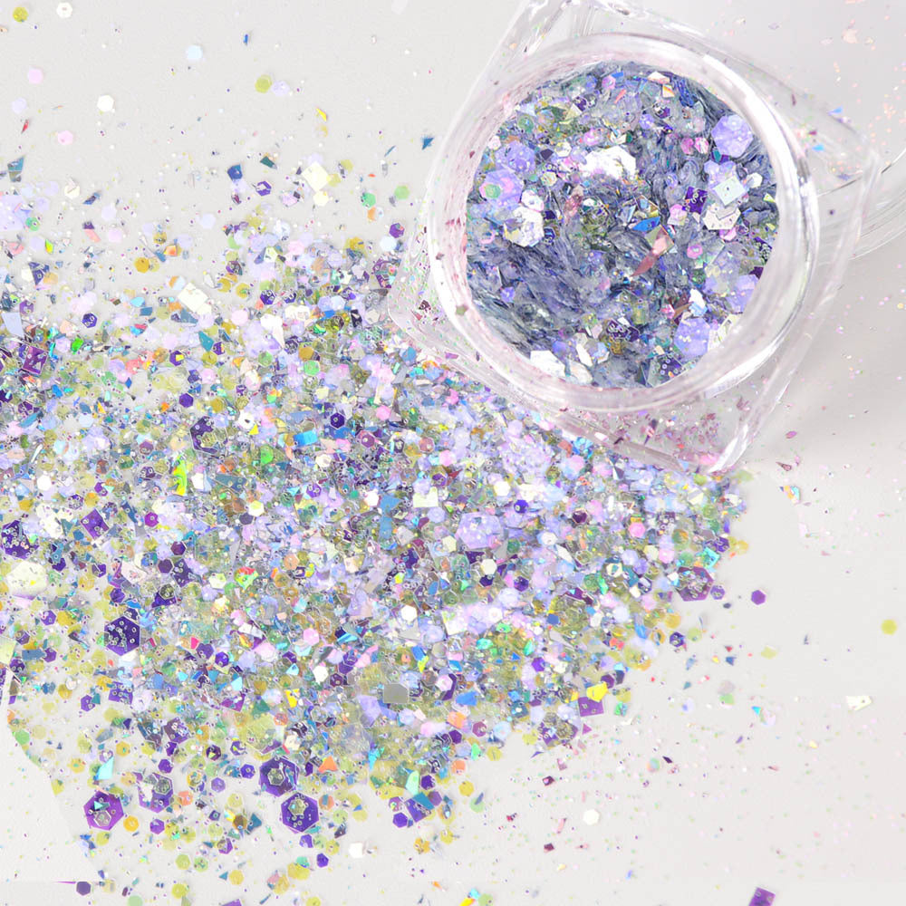 Pentagramm bunte Pailletten Glitzer buntes Muschelpapier