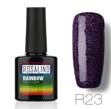 ROSALIND Nagelfreier, lang anhaltender, ungiftiger Nagellack, -Phototherapie-Kleber, mit Sternen besetztes Regenbogensystem.