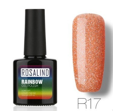 ROSALIND Nagelfreier, lang anhaltender, ungiftiger Nagellack, -Phototherapie-Kleber, mit Sternen besetztes Regenbogensystem.