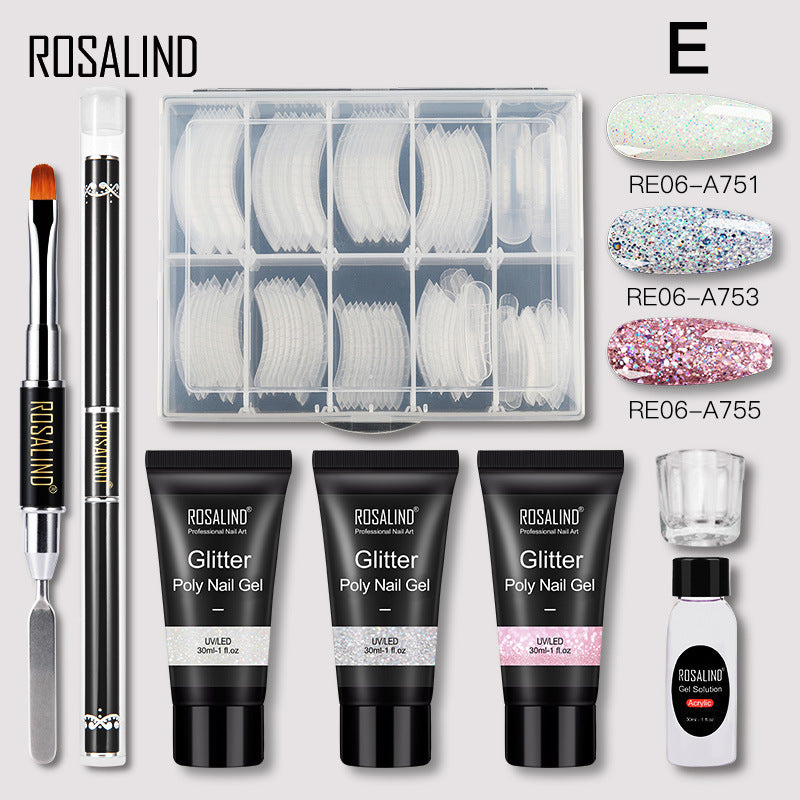 Nail Art Modellierung Schnellverlängerung Flüssiggel Nagel 30ML Verlängerung Kleber Werkzeug Set 3tlg