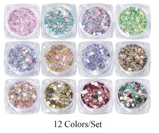 Pentagramm bunte Pailletten Glitzer buntes Muschelpapier