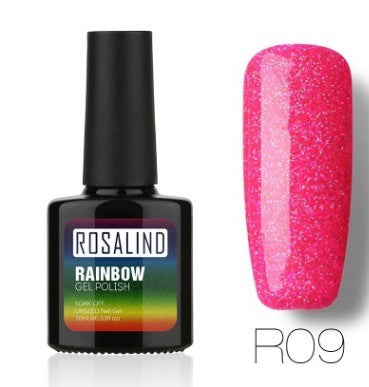ROSALIND Nagelfreier, lang anhaltender, ungiftiger Nagellack, -Phototherapie-Kleber, mit Sternen besetztes Regenbogensystem.
