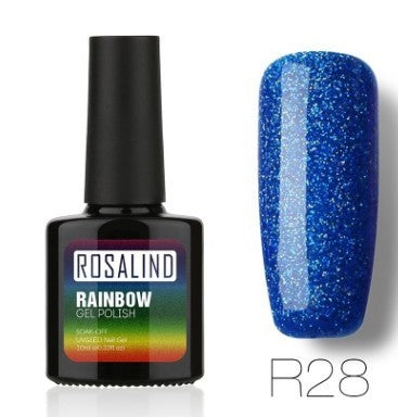 ROSALIND Nagelfreier, lang anhaltender, ungiftiger Nagellack, -Phototherapie-Kleber, mit Sternen besetztes Regenbogensystem.