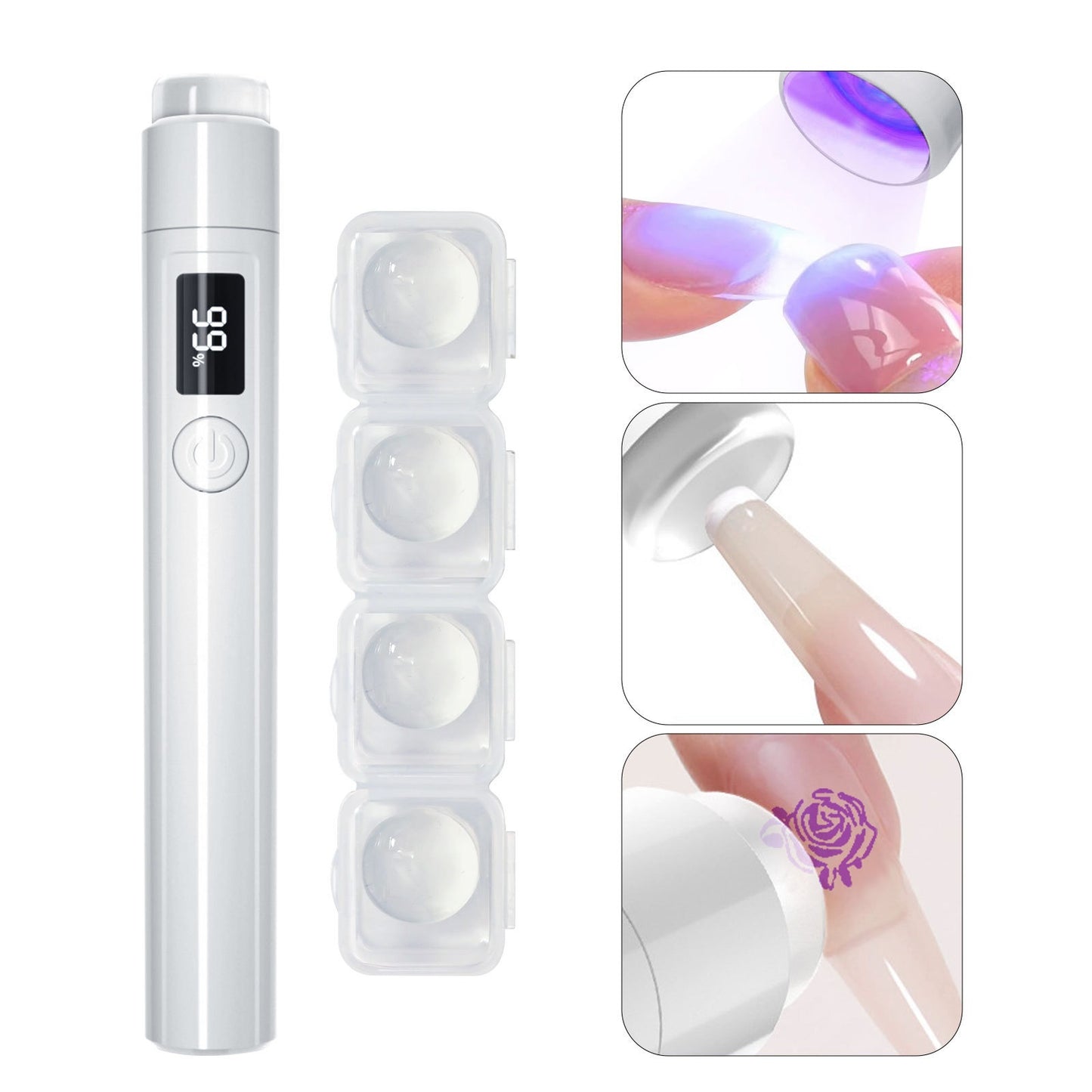 Handheld Portable Manicure Word Bracket Stickers Wear Nail Tip Heating Lamp