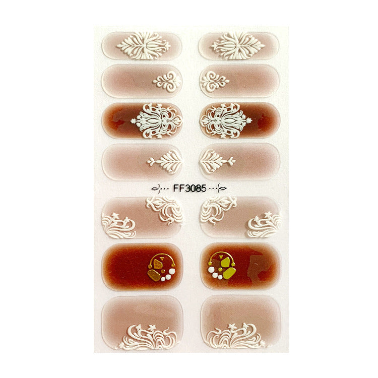 3D Kristall Nagelsticker – Selbstklebende Nail Wraps im Relief-Design