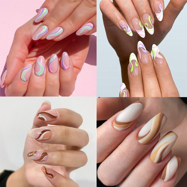 Wassertransfer-Nagelsticker – Abstrakte Muster & Linien | Nail Art Folien für Gel-, Acryl- & Naturnägel