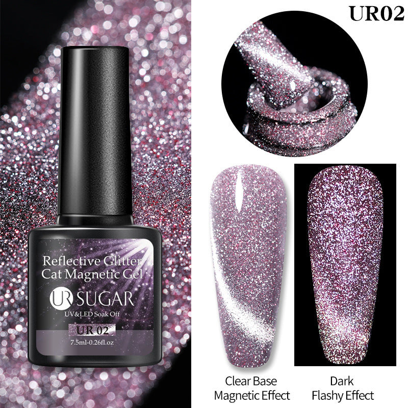 Laser Cat Eye Gel Nagellack Maniküre Crystal Diamond In The Debris Cat Eye Gel Polish