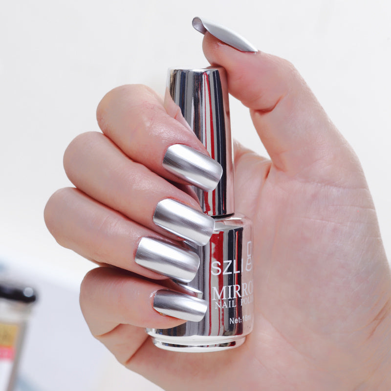 Spiegel silber nagellack metall farbe edelstahl