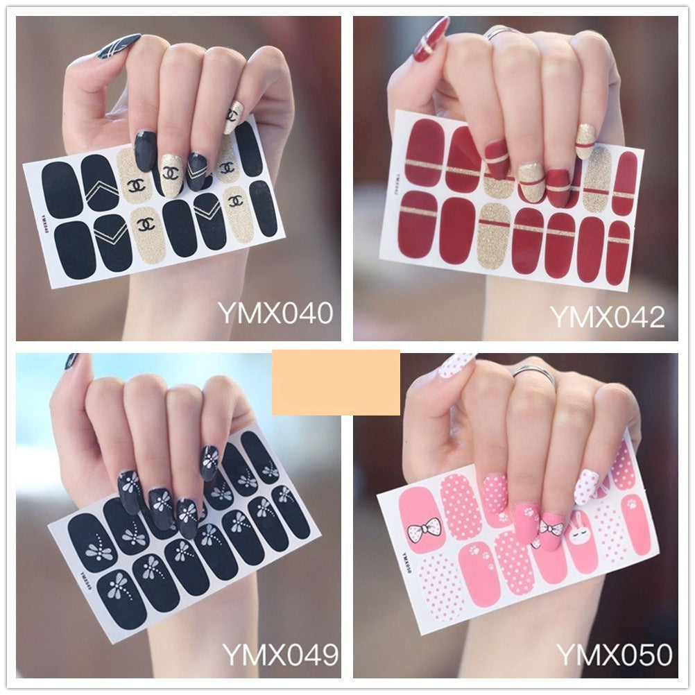 Leoparden- und Glitzer-Nagelsticker – YMX Designserie, Selbstklebende Nail Wraps